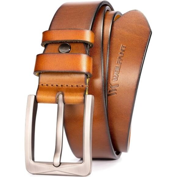 Full Grain Leather Belt,100% Italian Real Solid Leather